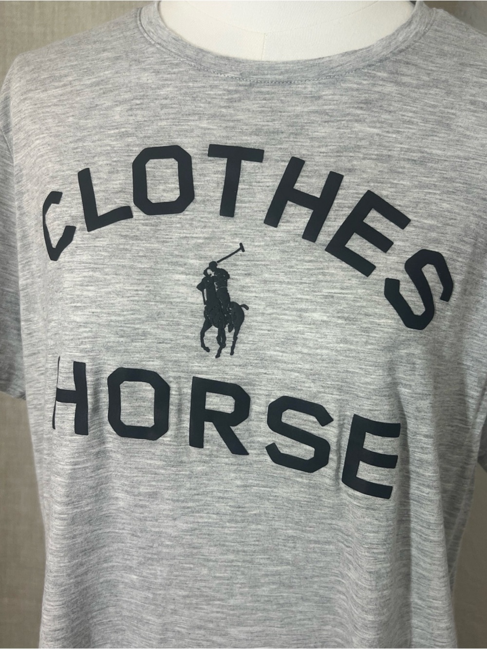Polo Ralph Lauren Clothes Horse Graphic Gray Short Sleeve Women’s Top Size Large - Picture 2 of 7